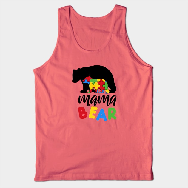 mama Bear Autism Awareness Tank Top by ExprEssie